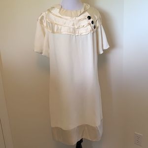 ABS Allen Schwartz Cream & Black Ruffle Dress 14